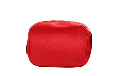 Burberry Small Branded Bright Red Grainy Leather Camera Crossbody Women's Bag