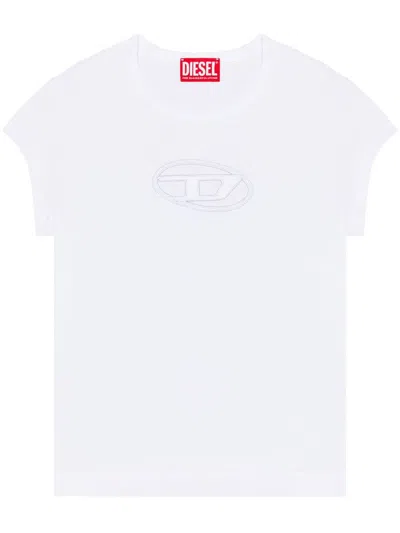 Diesel T-angie T-shirt In Stretch Cotton In White