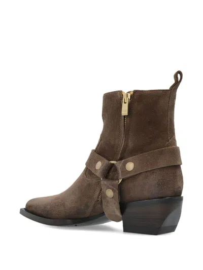 Golden Goose Pointed Ankle Boots In Brown