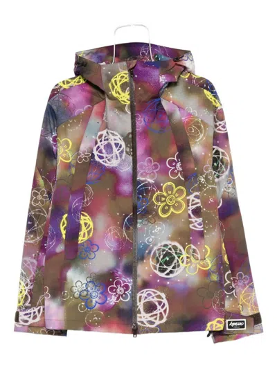 Kenzo Floral-print Hooded Jacket In Multi