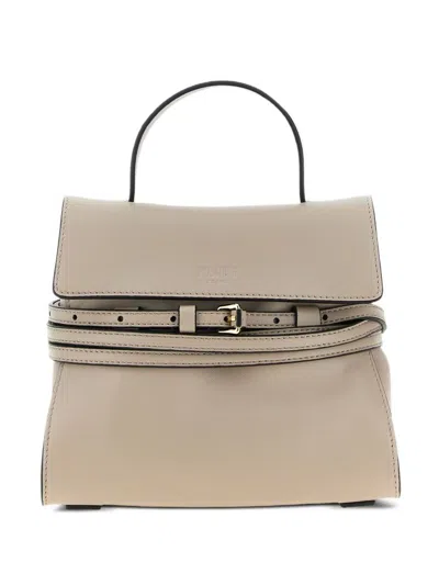 Moschino 'tie Me' Small Handbag In Gray