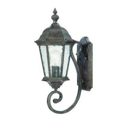 Hivvago One Light Antique Black Carousel Lantern Wall Light
