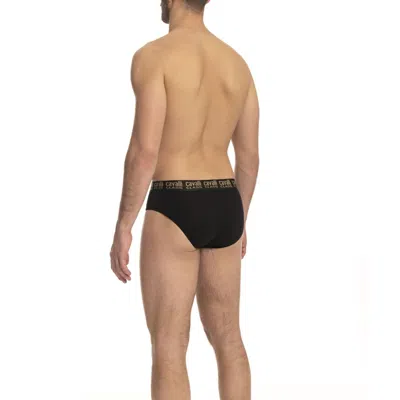 Cavalli Class Blue Cotton Underwear In Black