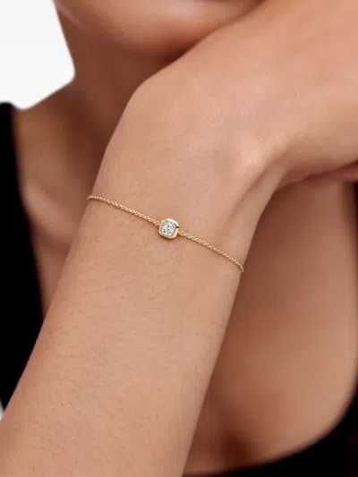 Monica Vinader Womens Asscher-cut 0.06ct Lab-grown Diamond And 18ct Yellow-gold Vermeil Chain Bracelet In Gold