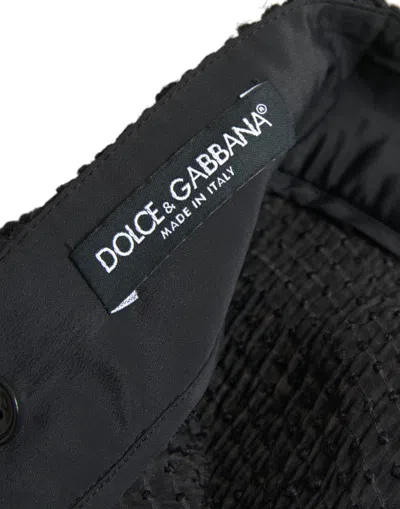 Dolce & Gabbana Black High Waist A-line Knee Length Skirt In Black