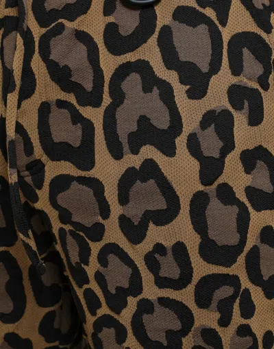Dolce & Gabbana Brown Leopard Print Polyester Jogger Men's Pants