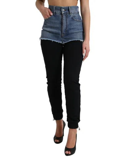 Dolce & Gabbana Chic High Waist Skinny Pants With Denim Women's Shorts