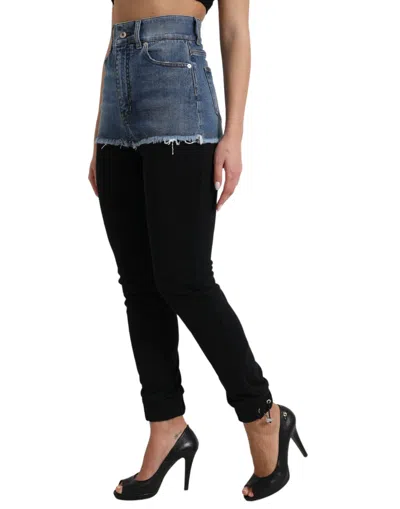 Dolce & Gabbana Chic High Waist Skinny Pants With Denim Women's Shorts