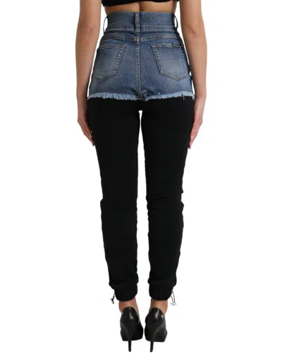 Dolce & Gabbana Chic High Waist Skinny Pants With Denim Women's Shorts