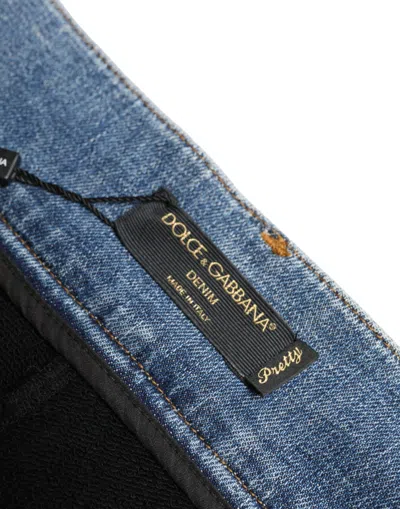 Dolce & Gabbana Chic High Waist Skinny Pants With Denim Women's Shorts