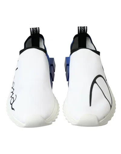Dolce & Gabbana Chic Low Top Sorrento Sneakers In Blue And Men's White