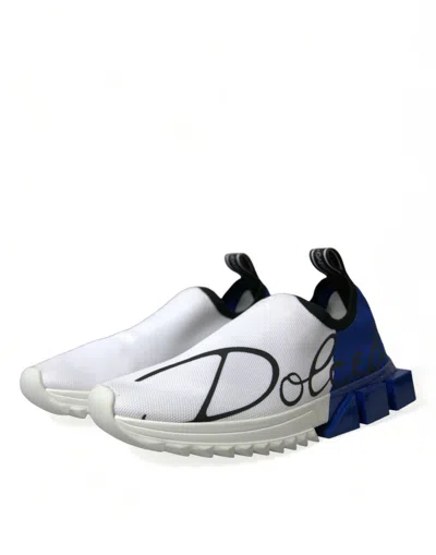 Dolce & Gabbana Chic Low Top Sorrento Sneakers In Blue And Men's White