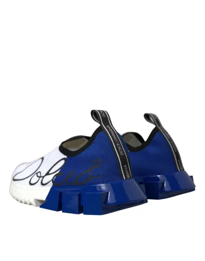 Dolce & Gabbana Chic Low Top Sorrento Sneakers In Blue And Men's White