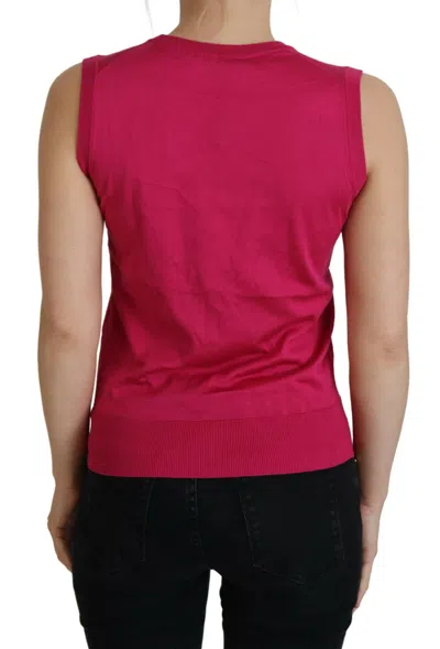 Dolce & Gabbana Pink Silk Vest Pullover Crewneck Tank Top