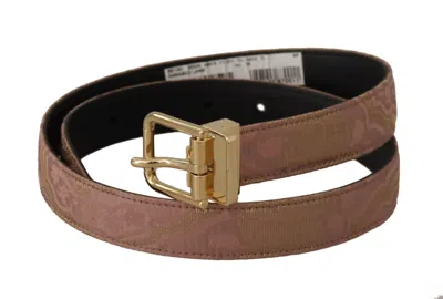 Dolce & Gabbana Chic Rose Pink Leather Belt With Logo Women's Buckle
