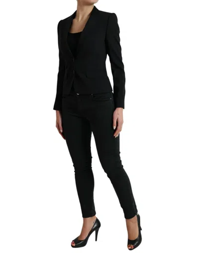 Dolce & Gabbana Chic Wool Blend Peak Lapel Women's Blazer
