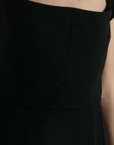 Dolce & Gabbana Elegant Black Stretch Cady Midi Women's Dress
