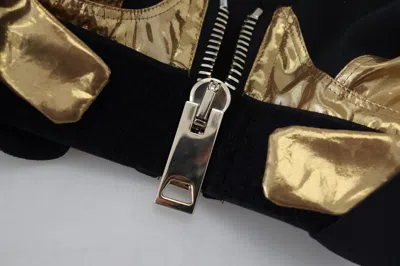 Dolce & Gabbana Black Gold Sleeveless Cropped Bustier Top In Black