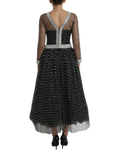 Dolce & Gabbana Black Crystal Embellished A-line Gown Dress In Black