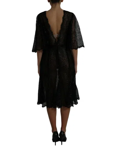 Dolce & Gabbana Elegant Floral Lace Midi Women's Dress