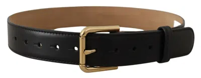 Dolce & Gabbana Elegant Leather Belt With Logo Women's Buckle
