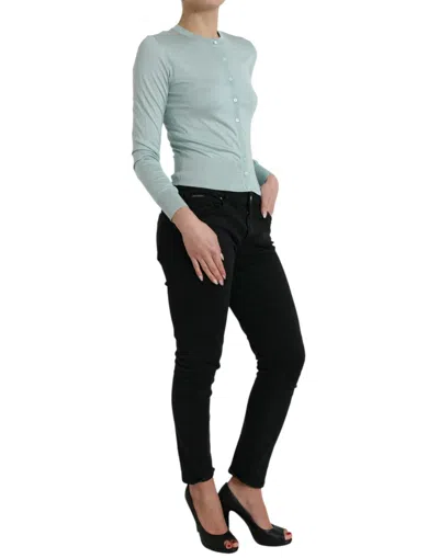 Dolce & Gabbana Elegant Light Blue Silk Women's Cardigan
