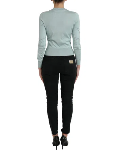Dolce & Gabbana Elegant Light Blue Silk Women's Cardigan