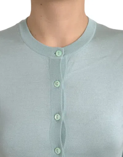Dolce & Gabbana Elegant Light Blue Silk Women's Cardigan