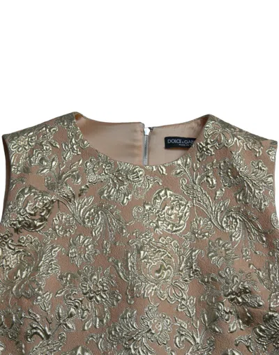 Dolce & Gabbana Elegant Mini Lurex Jacquard Dress In Neutral