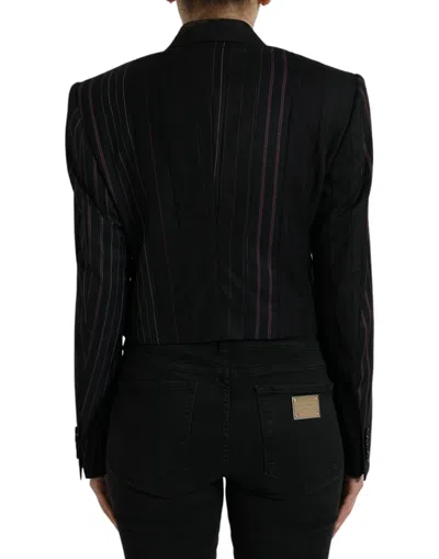 Dolce & Gabbana Elegant Striped Double Breasted Wool Women's Blazer