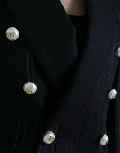 Dolce & Gabbana Elegant Striped Double Breasted Wool Women's Blazer