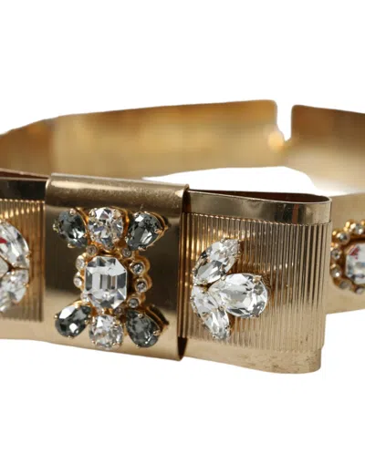 Dolce & Gabbana Gold-tone Crystal Embellished Waist Women's Belt