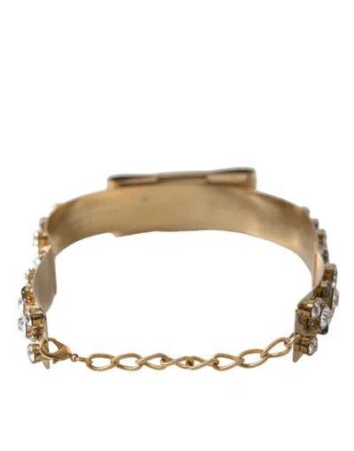 Dolce & Gabbana Gold-tone Crystal Embellished Waist Women's Belt
