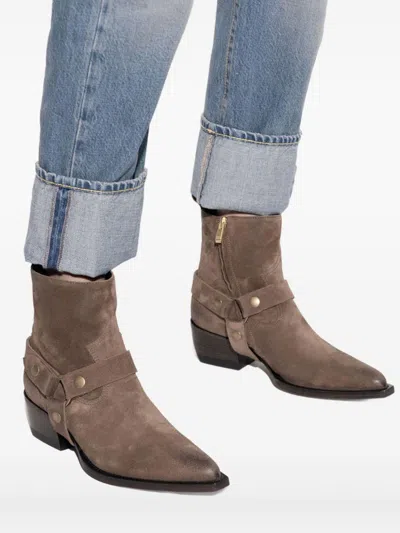 Golden Goose Pointed Ankle Boots In Brown