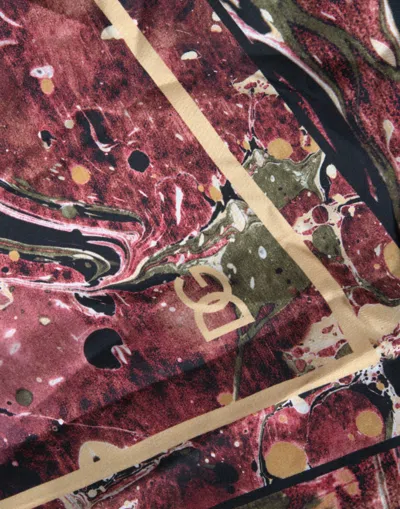 Dolce & Gabbana Multicolor Button Down Silk Shirt In Red