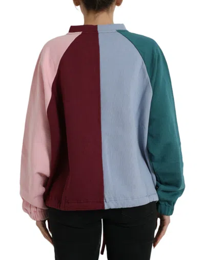 Dolce & Gabbana Multicolor Cotton Crew Neck Pullover Sweater In Multi