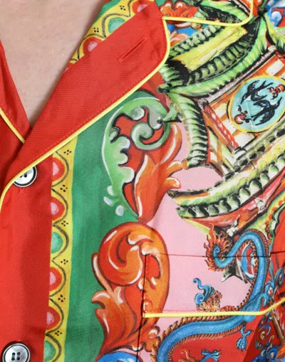 Dolce & Gabbana Multicolor Patterned Button Down Casual Shirt In Multi