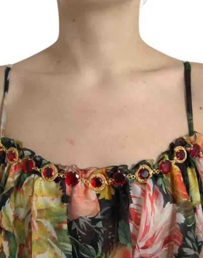 Dolce & Gabbana Vibrant Silk Floral Maxi Women's Dress