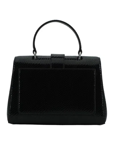 Jimmy Choo Black Leather Top Handle Shoulder Women's Bag In Black