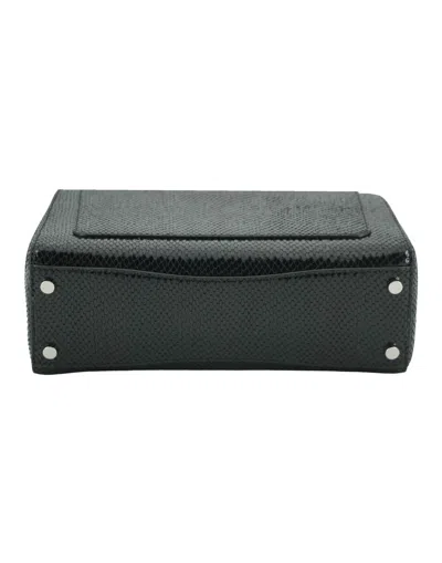 Jimmy Choo Black Leather Top Handle Shoulder Women's Bag In Black