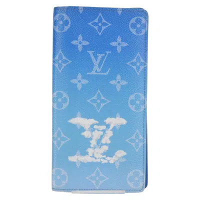 Pre-owned Louis Vuitton Brazza Blue Canvas Wallet  ()