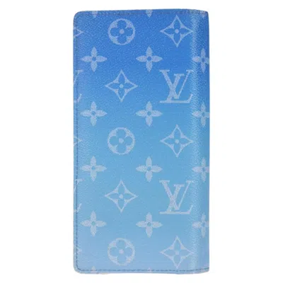 Pre-owned Louis Vuitton Brazza Blue Canvas Wallet  ()