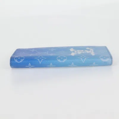 Pre-owned Louis Vuitton Brazza Blue Canvas Wallet  ()