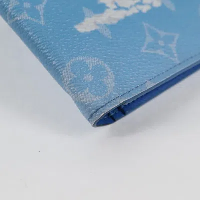 Pre-owned Louis Vuitton Brazza Blue Canvas Wallet  ()