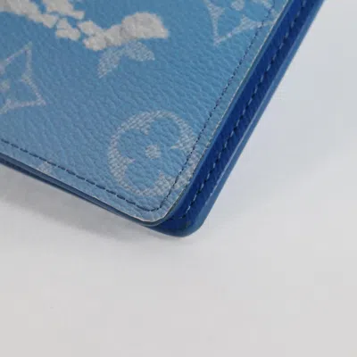 Pre-owned Louis Vuitton Brazza Blue Canvas Wallet  ()