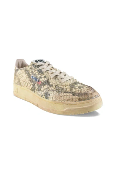 Autry Low-top Sneakers With Textured Finish And Rubber Sole In Animal Print