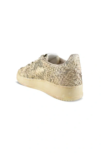 Autry Low-top Sneakers With Textured Finish And Rubber Sole In Animal Print