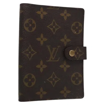 Pre-owned Louis Vuitton Couverture Agenda Fonctionnel Pm Brown Canvas Wallet  ()