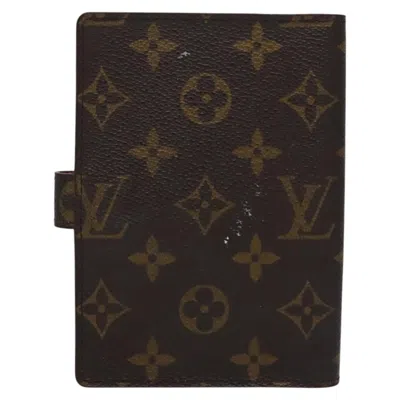 Pre-owned Louis Vuitton Couverture Agenda Fonctionnel Pm Brown Canvas Wallet  ()