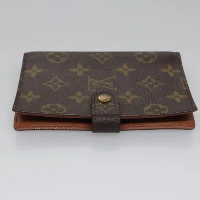 Pre-owned Louis Vuitton Couverture Agenda Fonctionnel Pm Brown Canvas Wallet  ()